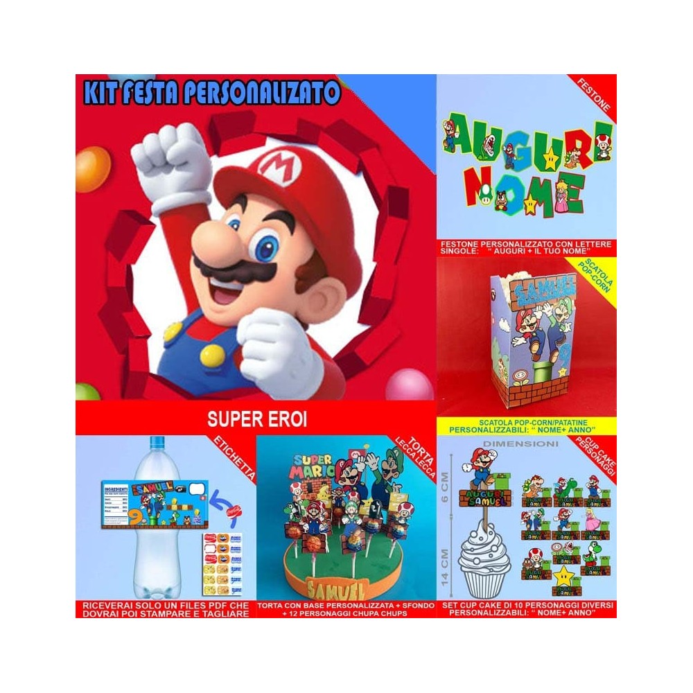 Kit festa personalizzato Super Mario