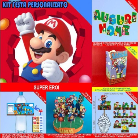 Kit festa personalizzato Super Mario