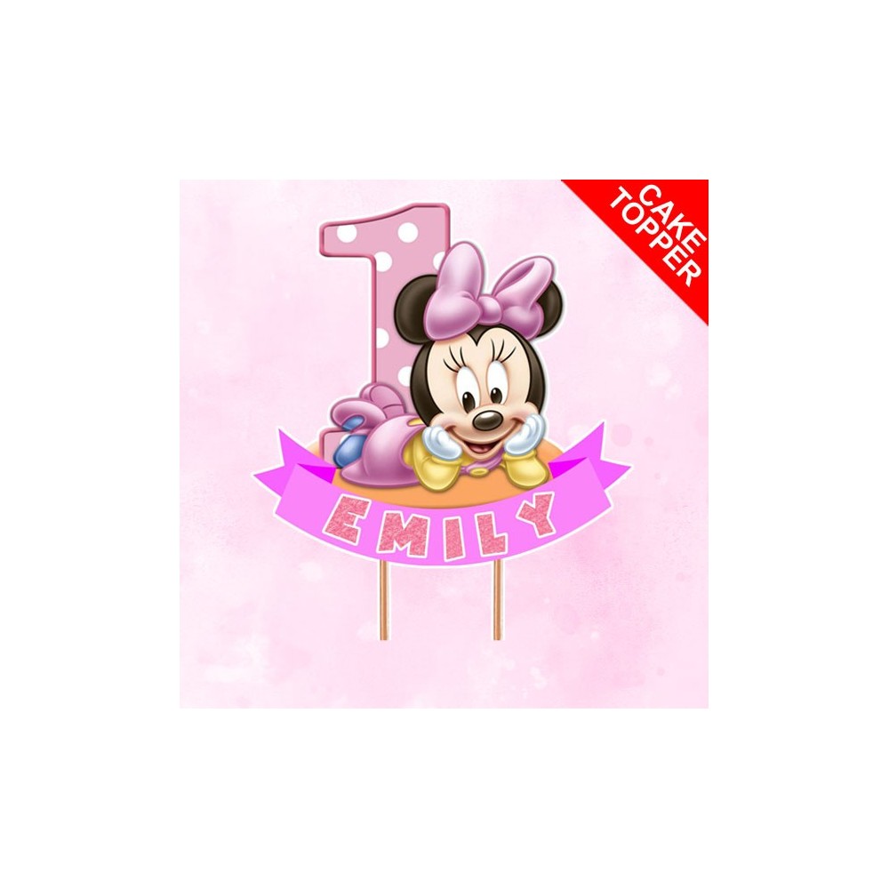 1 COMPLEANO BABY MINNIE Topper Torta