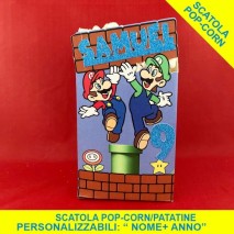 Scatola Popcorn personalizzata tema Super Mario